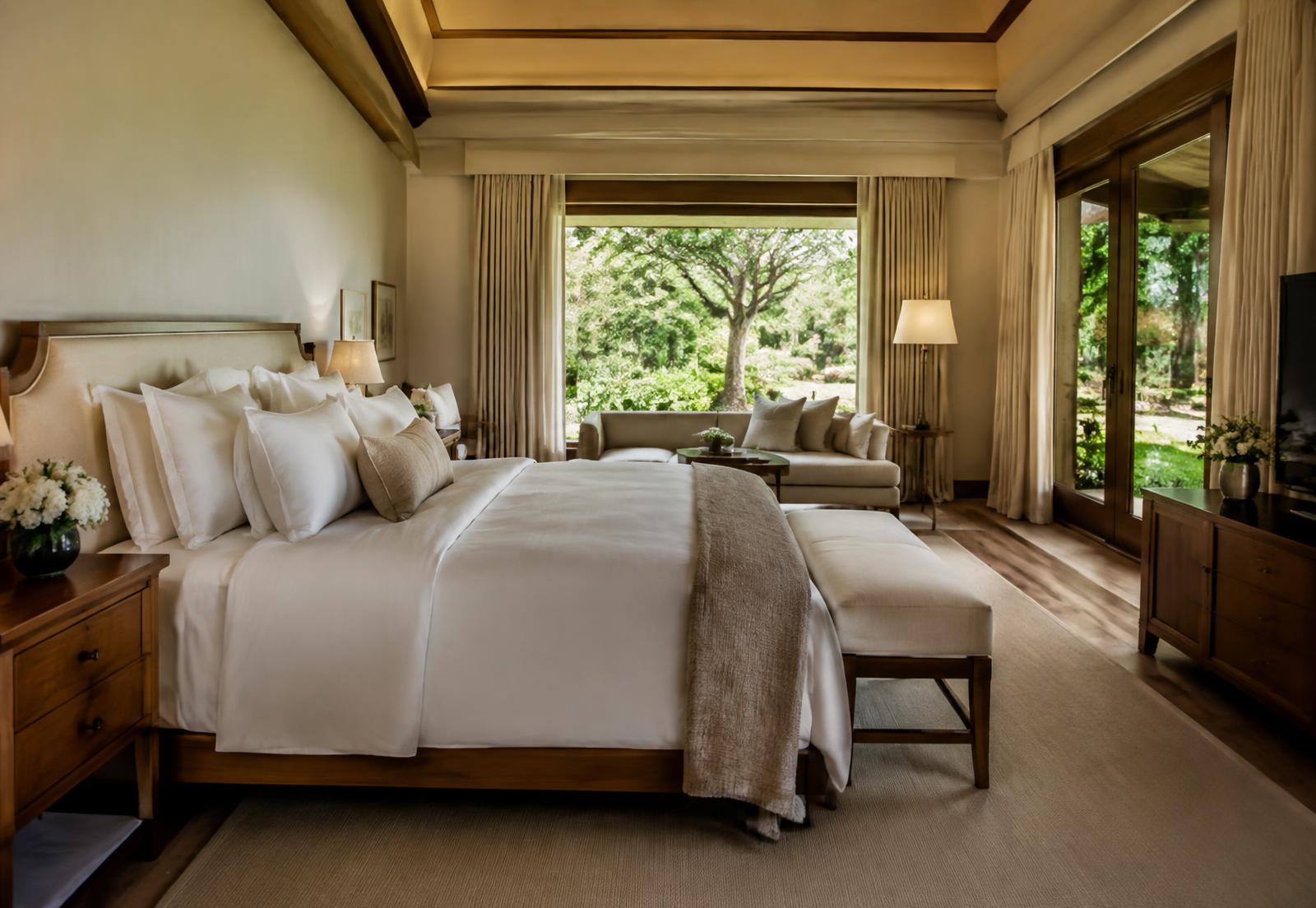 Vintara guest suite overlooking the gardens